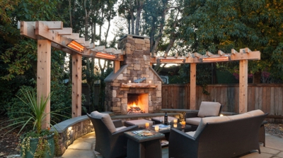 Outdoor Sitting Area with Fire Pit Photo